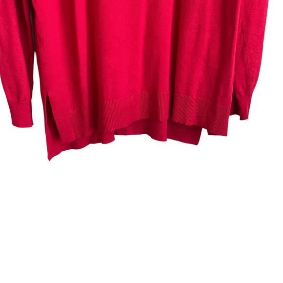 Lane‎ Bryant Women Tunic Sweater 14/16 Red Rayon Knit Casual Relaxed Workwear - Picture 5 of 8
